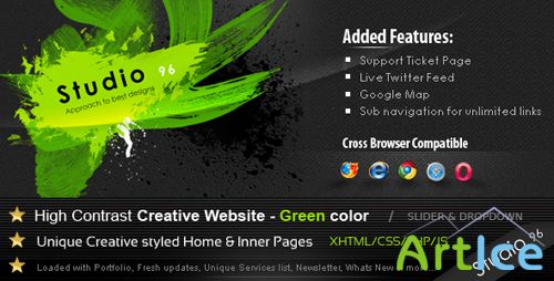 Studio 96  In Unique Creative Style  ThemeForest Creative Site Template