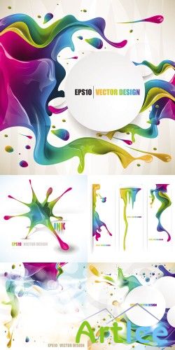 Paint Splashes Backgrounds Vector