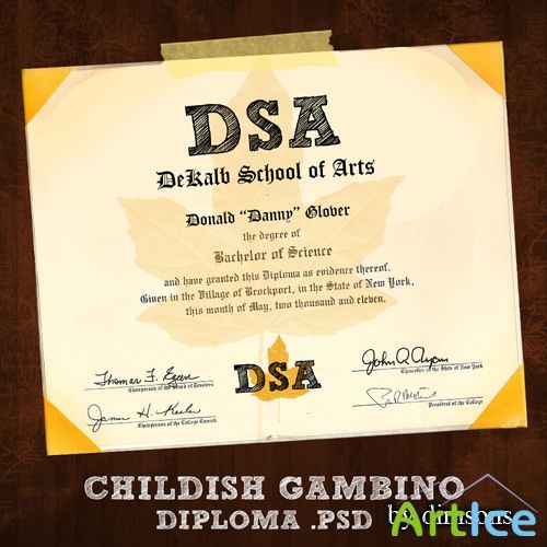 Childish gambino diploma psd