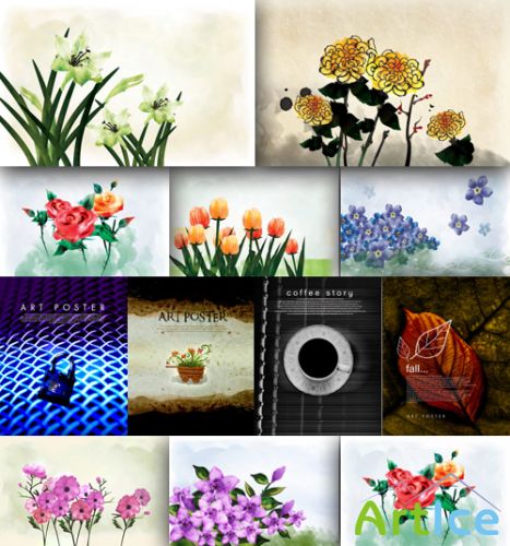 Flower backgrounds pack 20