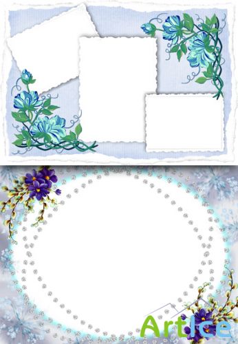 Photo Frame - Blue Flowers