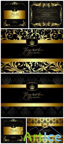 Golden Vector Backgrounds #1