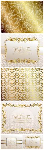 Golden Pattern Vector - Gold patterns, background, vector