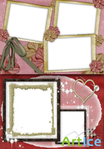 Photo Frame - Burgundy Flowers