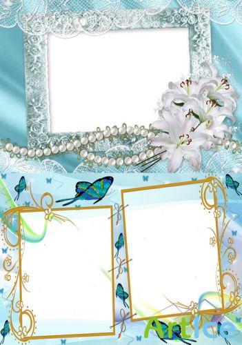 Photo Frame - Delicate white lilies