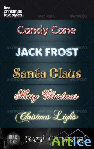 GraphicRiver - Five Christmas text styles