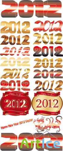 Happy New Year 2012 Vector