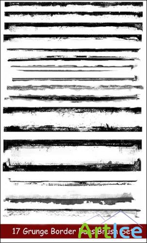 17 Grunge Border Bars Brush Set