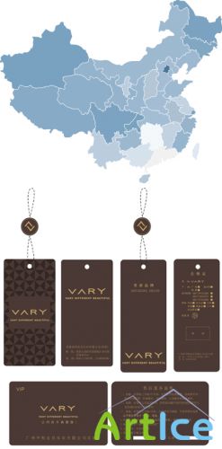 Business Cards Vector and Map China Vector