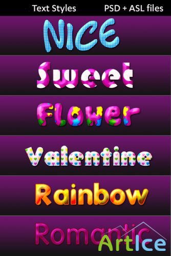 Sweet flowers text styles