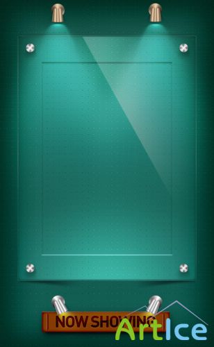 Acrylic poster frame psd