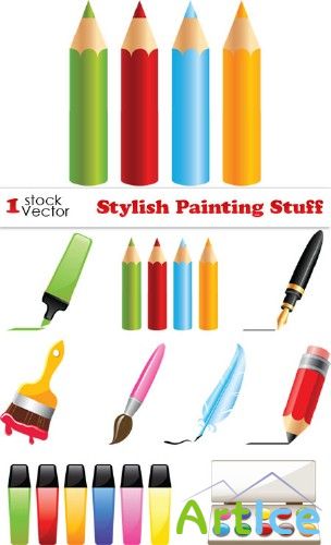 Stylish Painting Stuff Vector