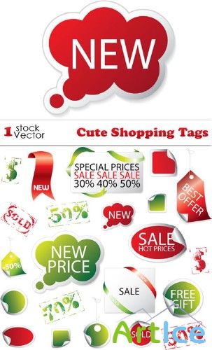 Cute Shopping Tags Vector