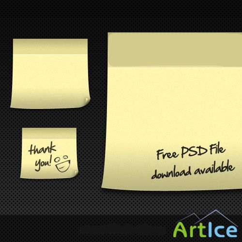 Vector Post It PSD File