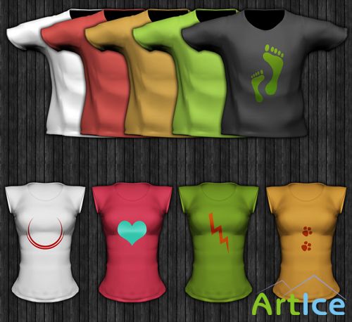 Tee and Ladies Short Sleeved Template