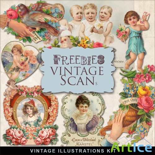 Scrap-kit - Vintage Illustrations #7