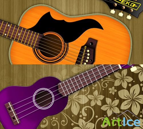 Purple and orange guitar