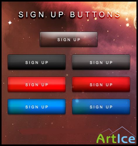 Sign Up Buttons Psd