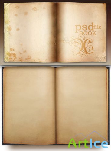 Open Books Template PSD