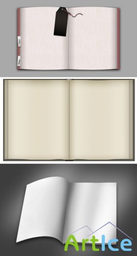 Open book psd magazine template