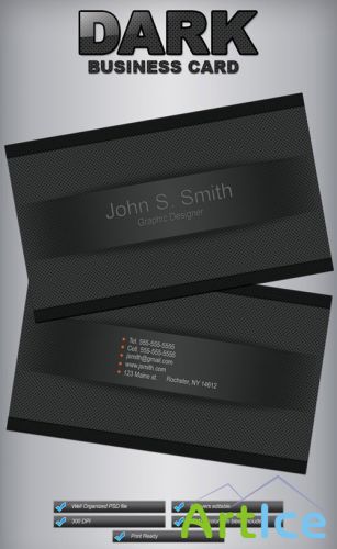 Dark Business Card Template