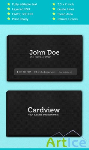 Dark Hrome Business Cards PSD