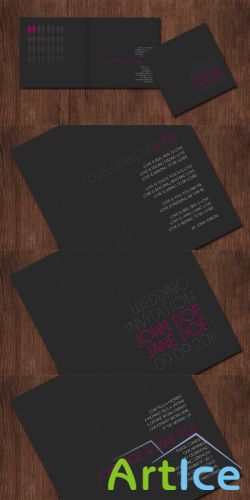 Grey Wedding Invitation Template