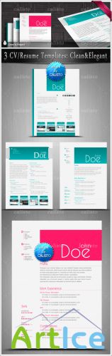 3 CV/Resume Templates: Clean & Elegant