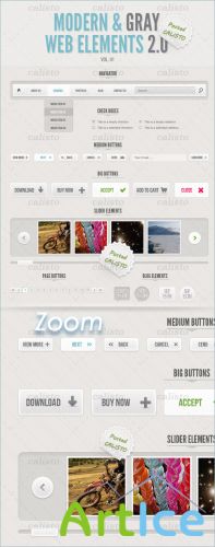 PSD Template - Modern & Gray Web Elements 2.0