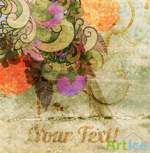 Antique Floral Templates Vector