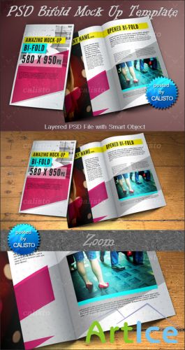 PSD Bifold Brochure Mock-Up Template