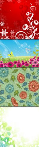 Vector Flowers Backgrounds - 1