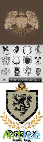 Vector heraldic elements for logo design