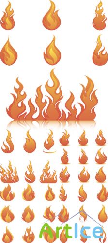 Flames Icons Vector