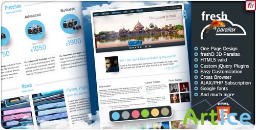 ThemeForest - freshCloud - 3D Parallax HTML One Page Template - Rip