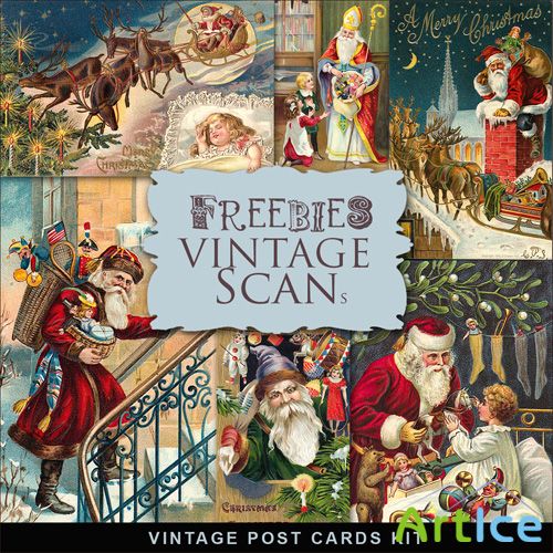 Scrap-kit - Vintage X-mas Postcards #7