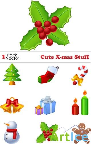 Cute X-mas Stuff Vector