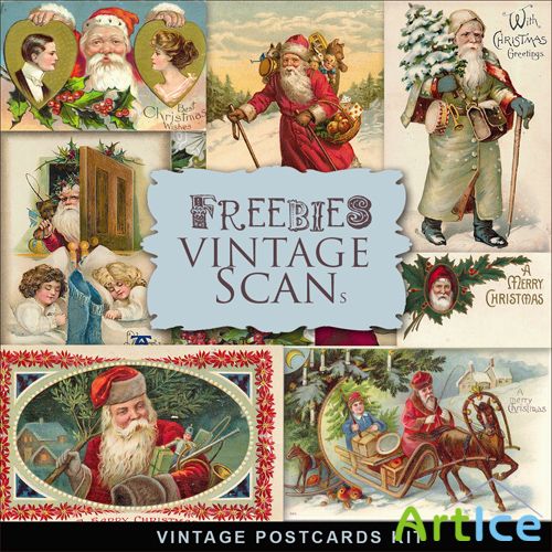 Scrap-kit - Vintage X-mas Postcards #8