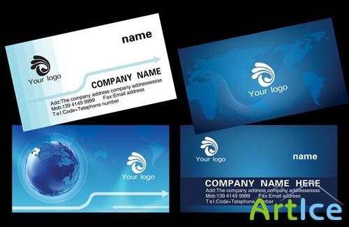 Personalized Technologies blue business card template