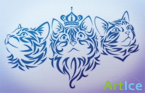 Tribal Kittens Brushes