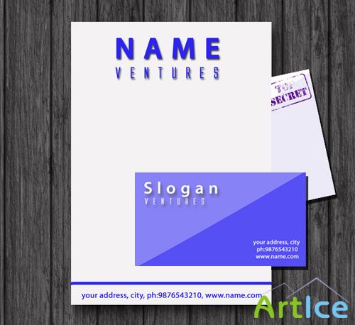 Letter Card PSD Template