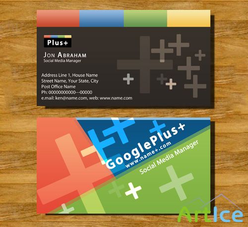 Business Cards - Google Plus PSD Template 2011