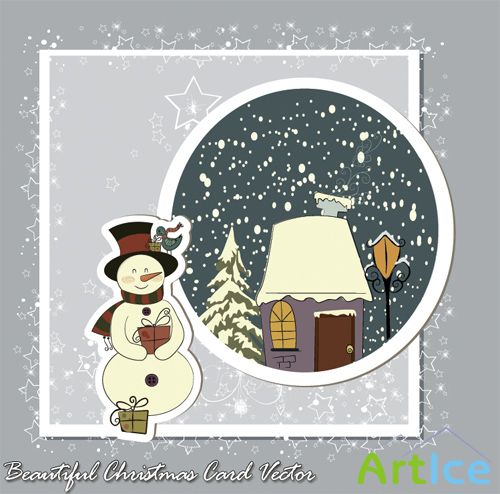 Beautiful Christmas Card Vector