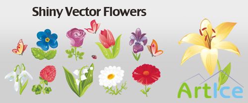 Shiny Flowers Vector