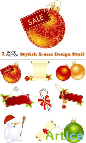 Stylish X-mas Design Stuff Vector