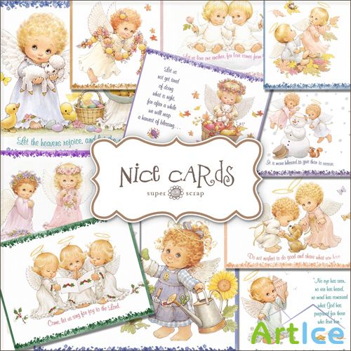 Scrap-kit - Vintage Cards With Baby Angels