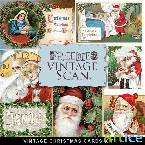 Scrap-kit - Vintage X-mas Postcards #11