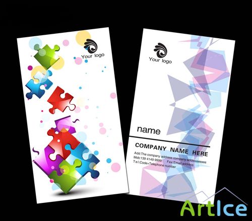 Excellent vertical business card - fashion personality Art