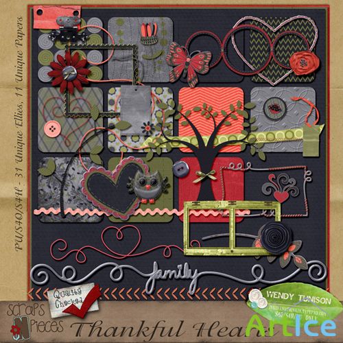 Scrap-set - Thankful Hearts #1