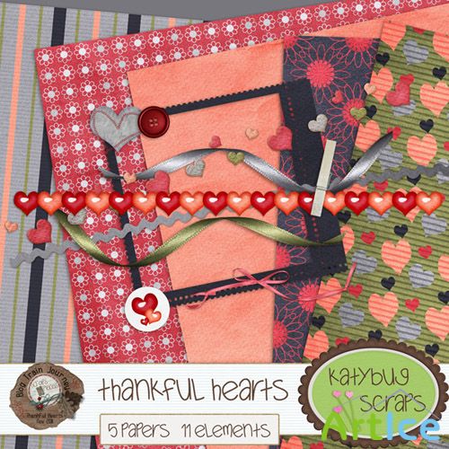 Scrap-set - Thankful Hearts #7